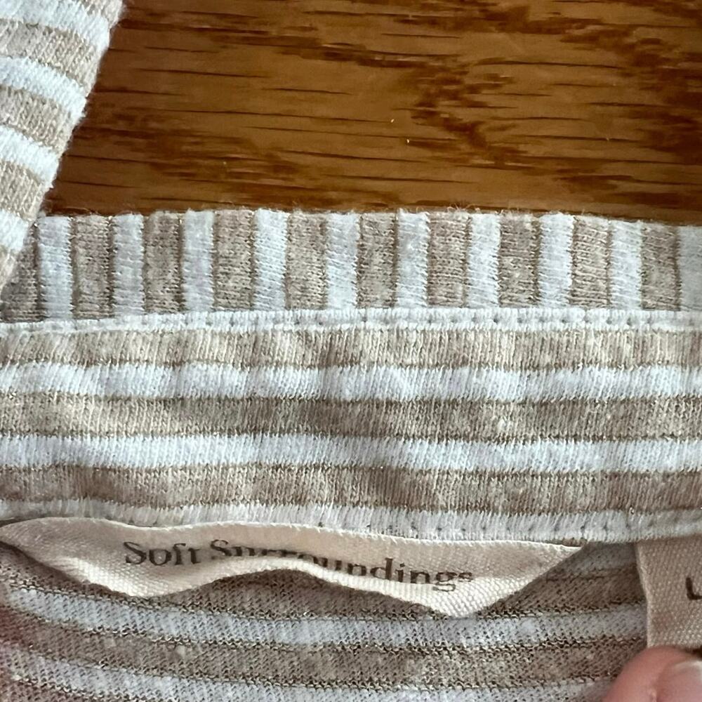 Soft Surroundings Gold Striped Tank Top Metallic Trim Large - Picture 4 of 4